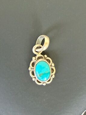 925 Brushed Sterling Santa Maria Turquoise Pendant